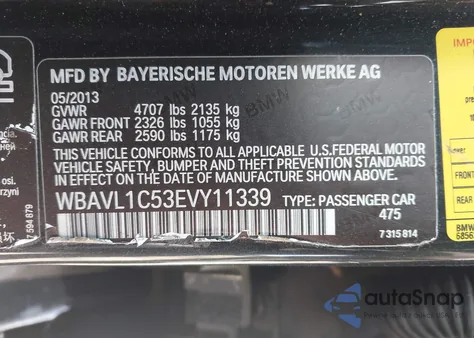 2014 BMW X1 xDrive28I from USA, damaged, VIN WBAVL1C53EVY11339